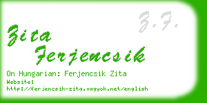 zita ferjencsik business card